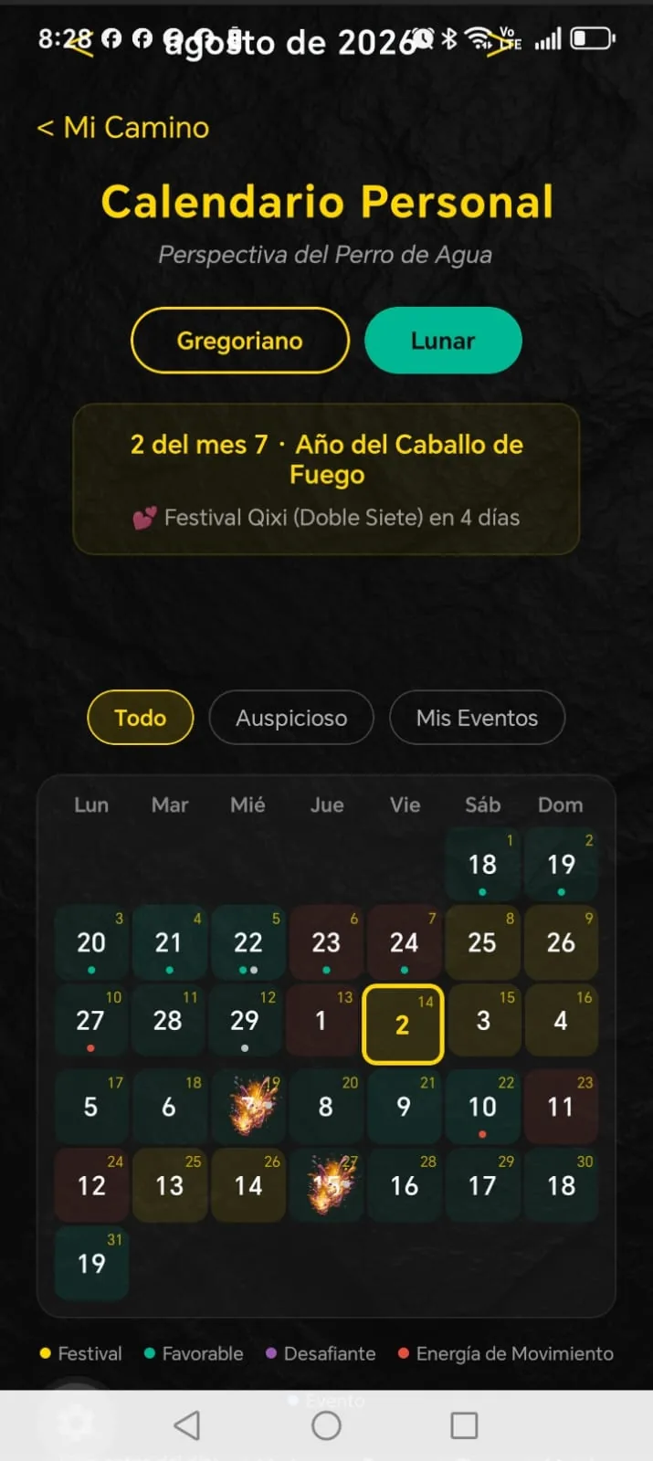 Calendario lunar personal en MING